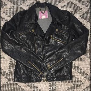 Billabong vegan fitted leather jacket
